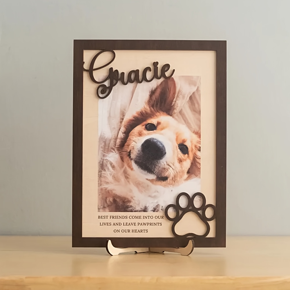 Photo Frame Baby - Porta-Retrato de Madeira Personalizável para Pets