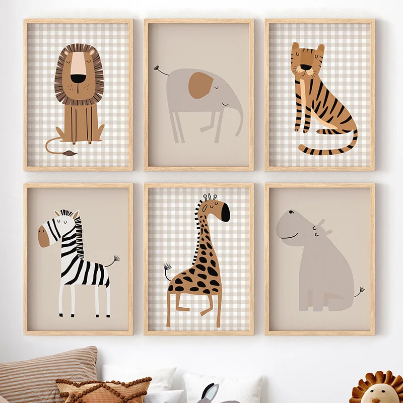 Baby Nursery Jungle - 1PC Quadro Decorativo Sem Moldura com