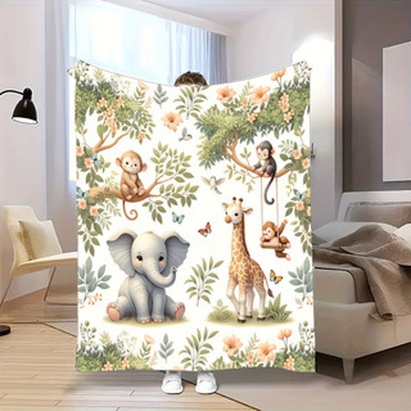 Cobertor de Bebê VIKAMA com Es - Baby Nursery Jungle avaliação e preço