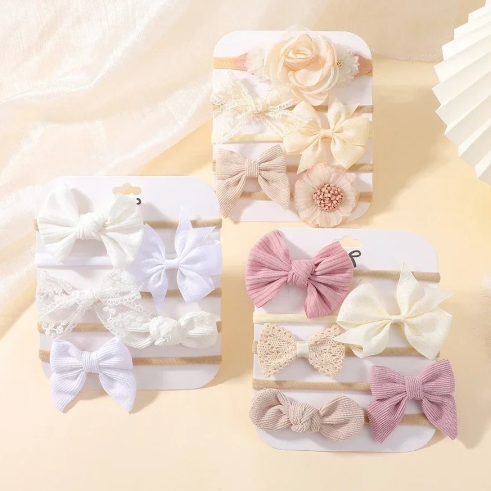 5 pçs bebê flor laço arco band - Baby Nursery Set avaliação e preço