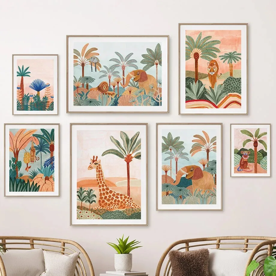Pôster de Pintura em Tela com  - Baby Nursery Jungle avaliação e preço