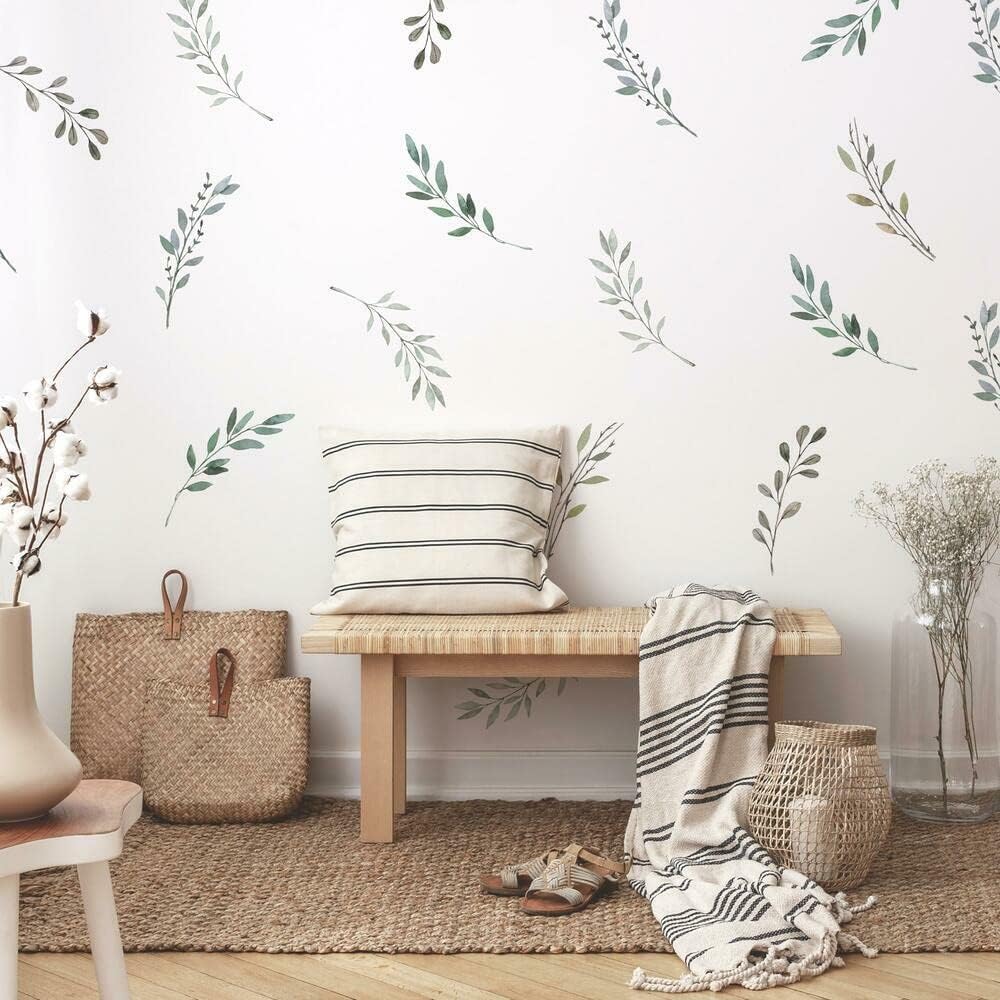 Aquarela rústica país folhas á - Baby Nursery Tree avaliação e preço