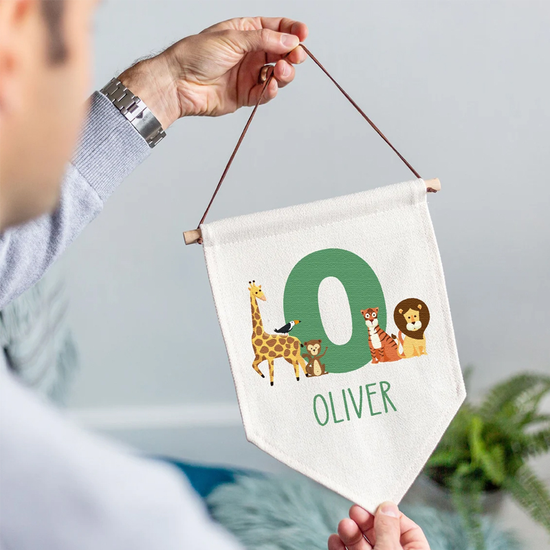 Bandeira Personalizada com Nom - Baby Nursery Jungle avaliação e preço